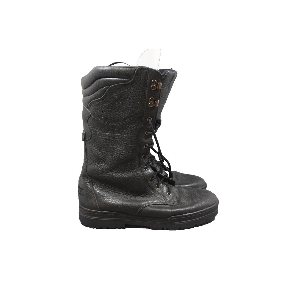Bally Trailblazer Combat Boots Black Pebbled Leather Men's 10.5 Swiss Military